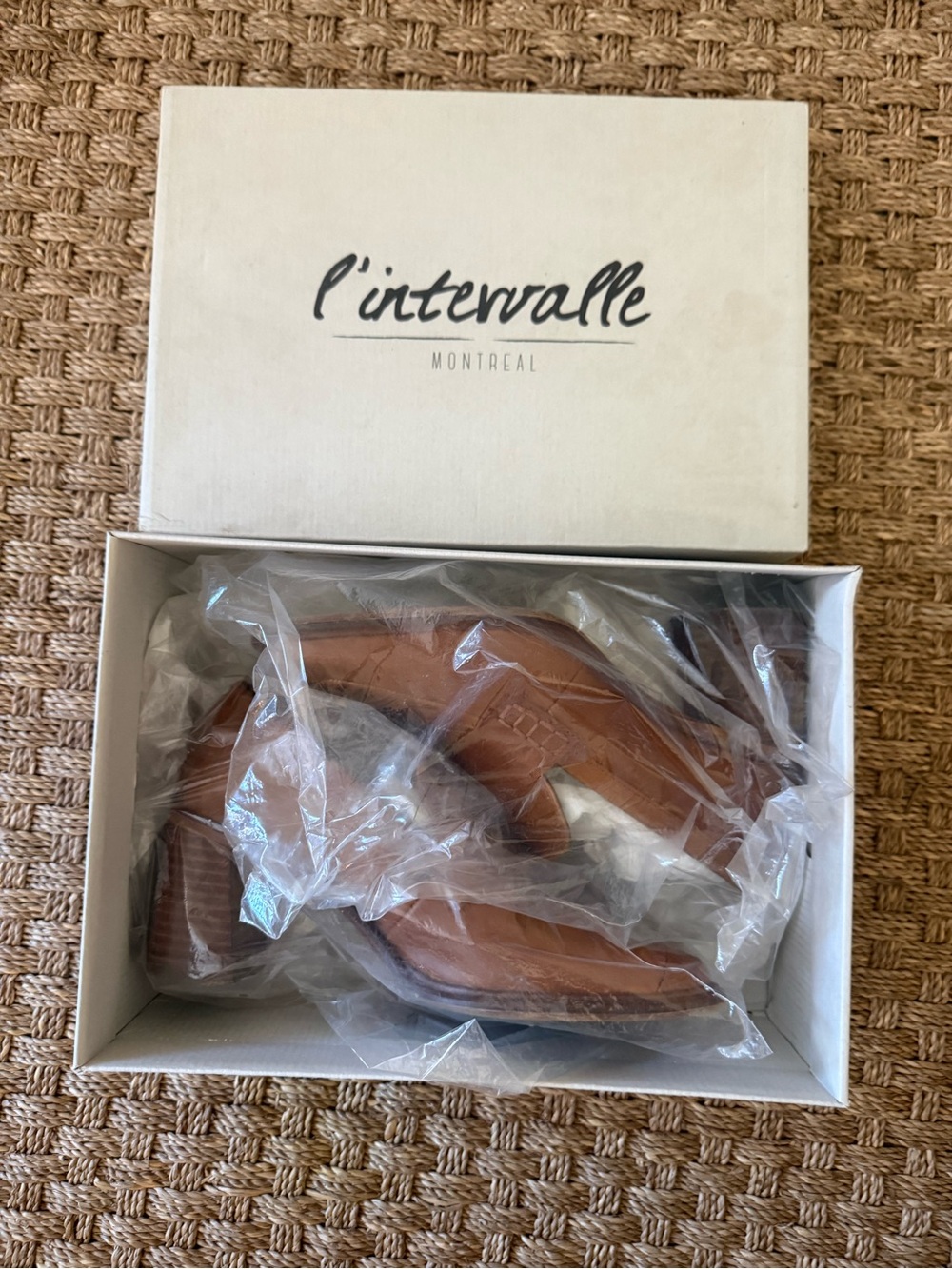 L'INTERVALLE Macduff Tan Leather Block-Heel Square Toe Loafers